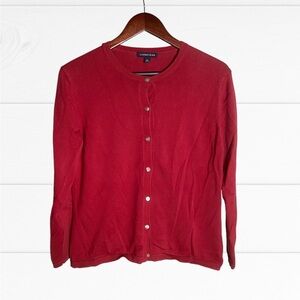 Lands’ End Red Cardigan Sweater Buttons, Women’s Sz Medium (10-12)